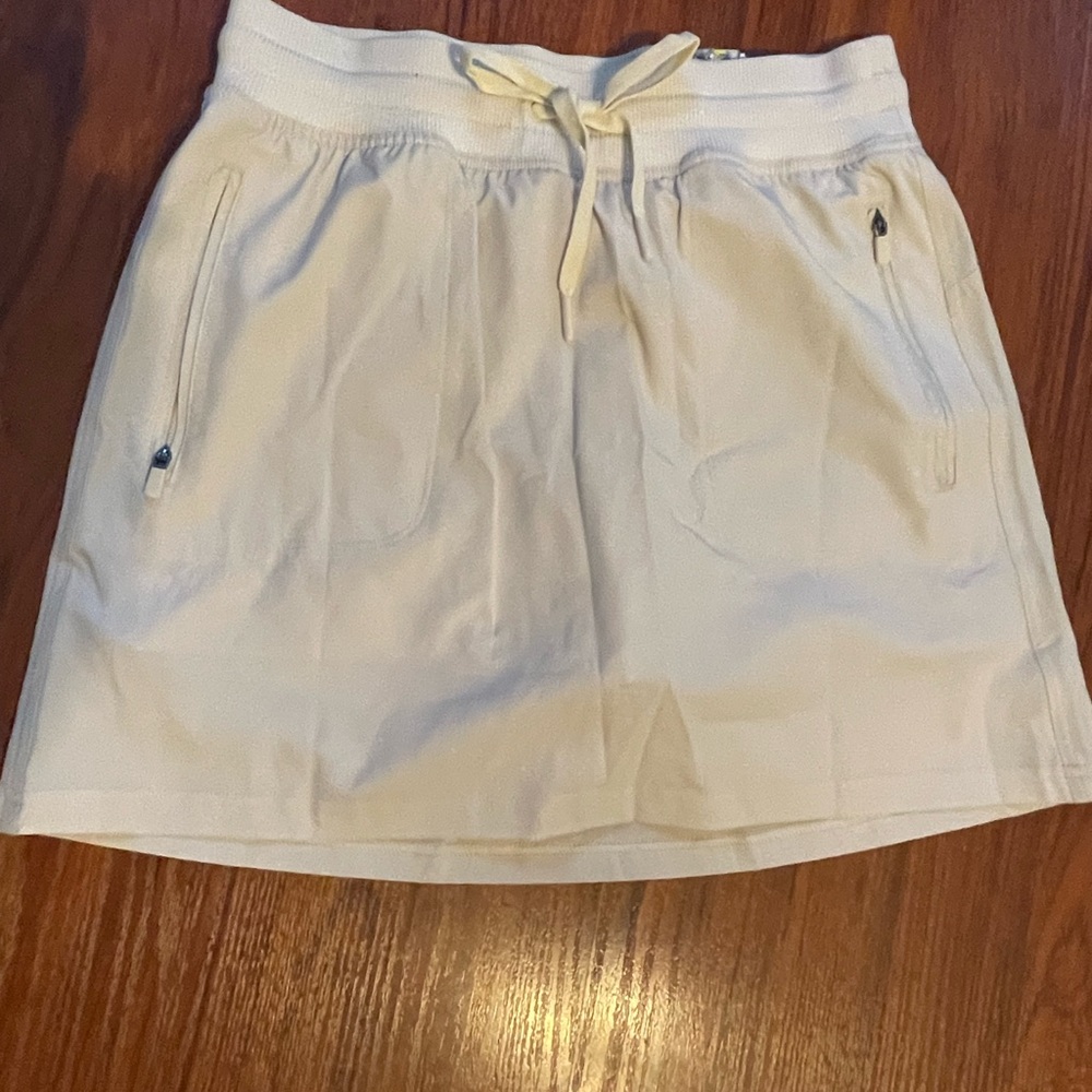 Tek Gear Cream Skater Mini Skirt with Tie Front